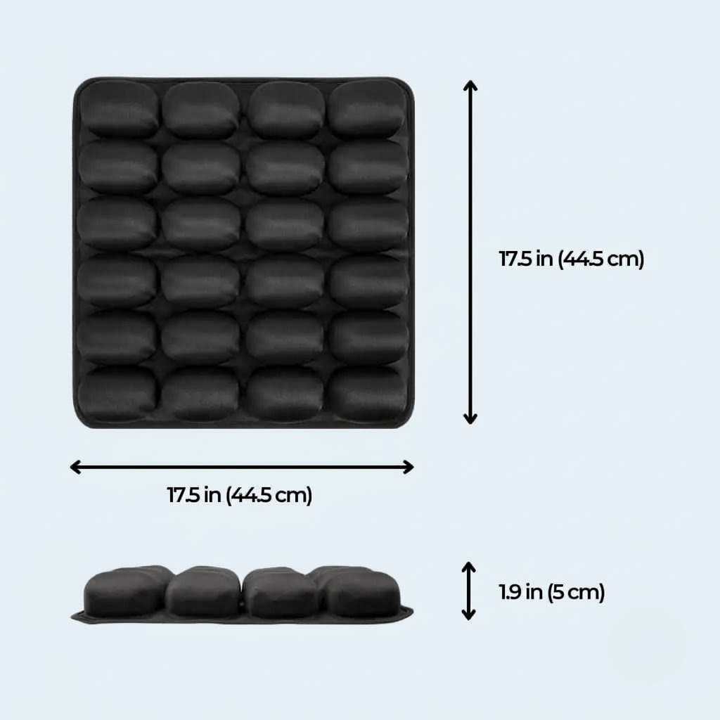 Travel cushion dimensions 17.5 x 17.5 x 1.9 in
